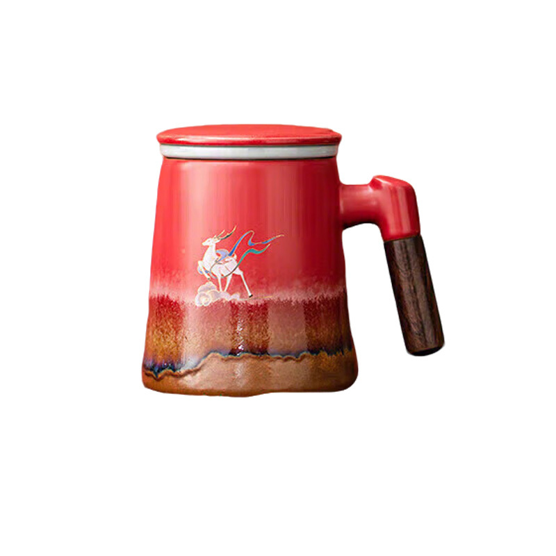 苏氏陶瓷(SUSHI CERAMICS) J1103 九色麋鹿办公杯 480ml (单位:个)