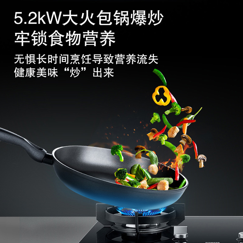 西门子 ER8PF233MP 5.2kW大火力燃气灶/天然气/精准控温台式双灶大火力燃气灶蒸饭柜高清大图