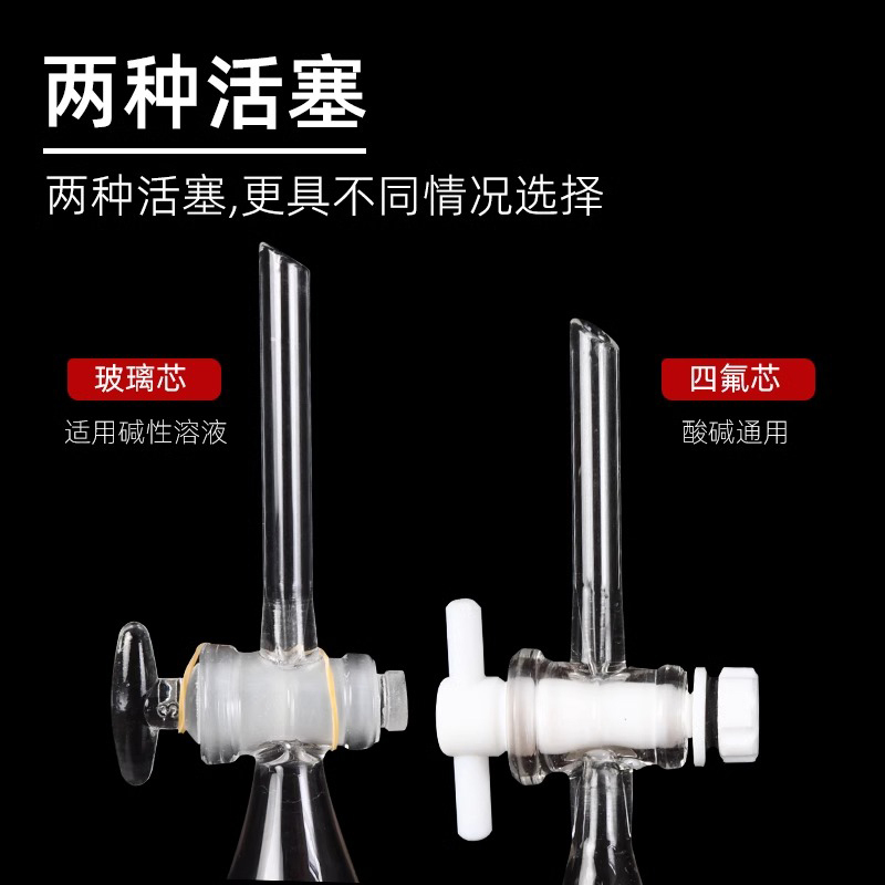 高翊柏 33010146 分液漏斗 四氟活塞3000ml 实验室梨形油液分离分液器加液滴液漏斗