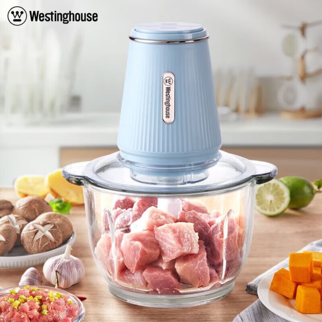 西屋(Westinghouse)2L绞肉机 WJR-3002 湖蓝色高清大图