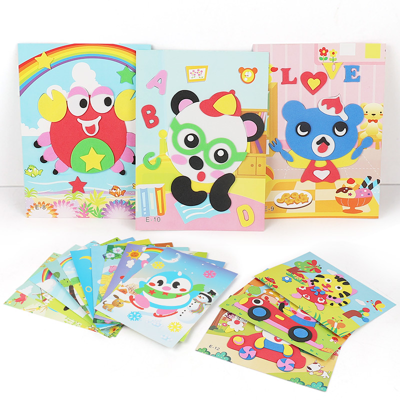 儿童立体贴画手工diy制作材料3D艺术2-3岁6幼儿园小班教师节 eva立体贴画[1-10E]图案不重复高清大图