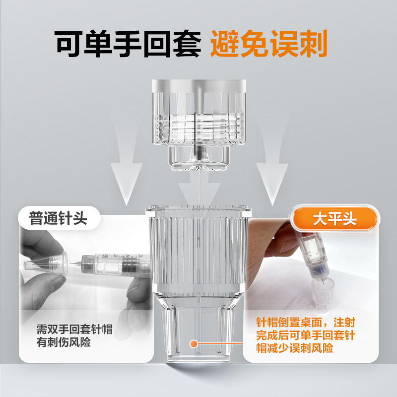 [8盒装]三诺大平头胰岛素注射笔用针头一次性33G*4mm诺和笔糖尿病5mm通用高清大图
