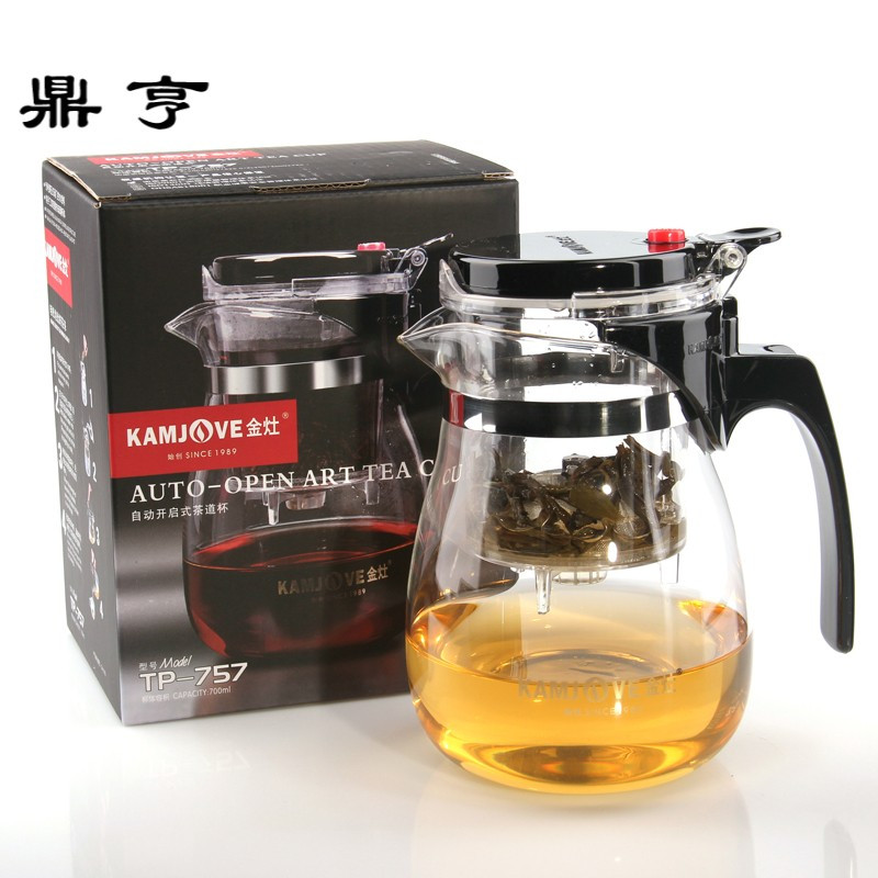 鼎亨飘逸杯泡茶壶高温耐热玻璃茶具包邮赠茶匙