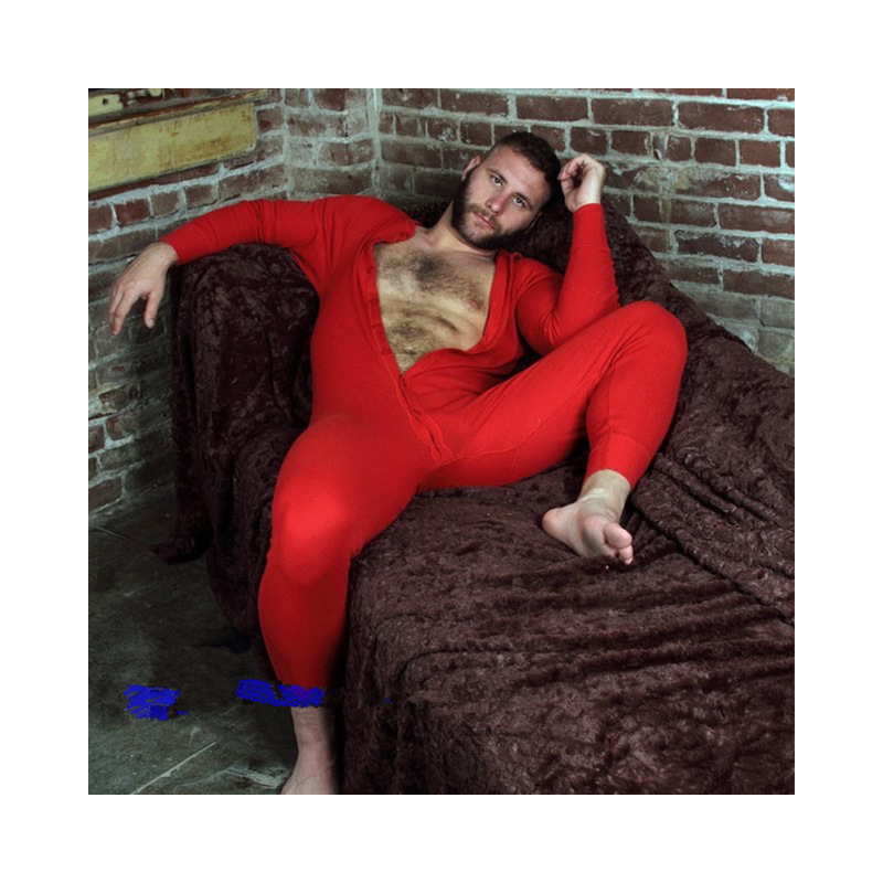 yunwuxin壮熊男士欧美紧身连体睡衣连体内衣棉家居服秋衣秋裤成年人