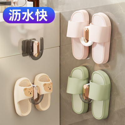 拖鞋架挂架浴室免打孔卫生间置物收纳壁挂式神器厕所墙面沥水架子