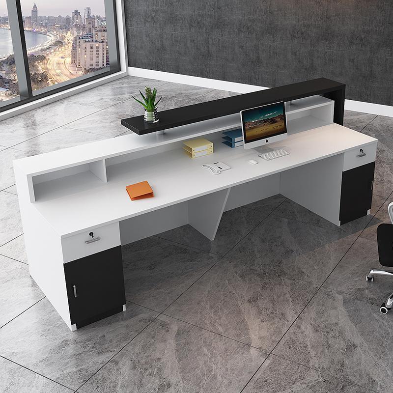 汐岩公司前台接待台板式前台大厅接待服装店柜台院迎宾台924 每米价格（定制）