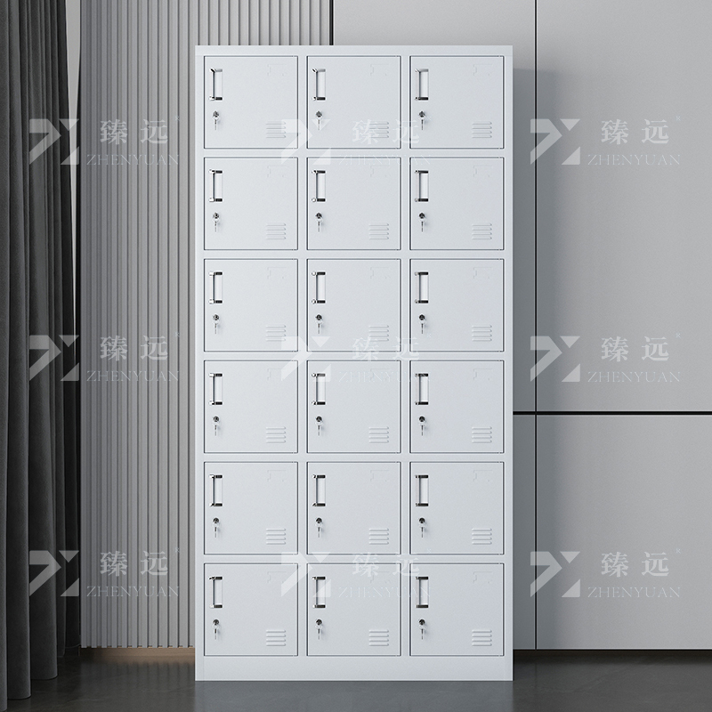 臻远ZY-GYGB-11铁皮更衣柜员工储物柜寄存包柜鞋柜碗柜 18门更衣柜