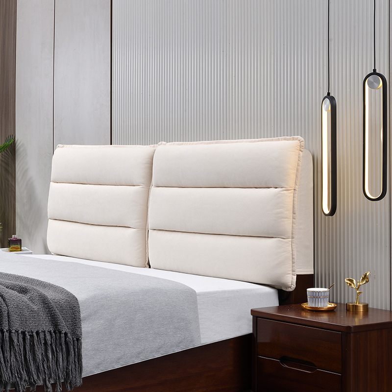 京城派 床头靠垫榻榻米贴墙软包双人大靠背仿羊绒床头罩北欧自粘靠背可拆洗床头软包双人榻榻米靠垫实木床靠垫定制高清大图