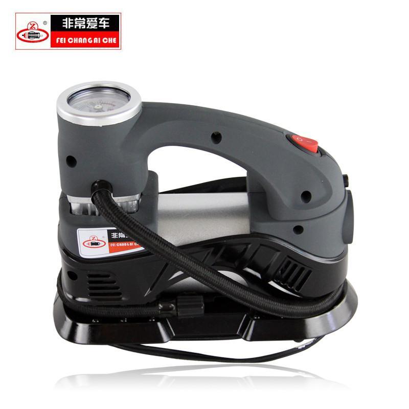 非常爱车大功率电动车载充气泵汽车轮胎用打气泵车用胎压表灰色