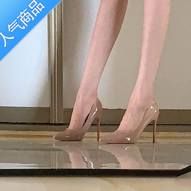 SUNTEK裸色性感高跟鞋2022年春秋季新款气质名媛细跟法式尖头职业单鞋女 裸色8cm 37