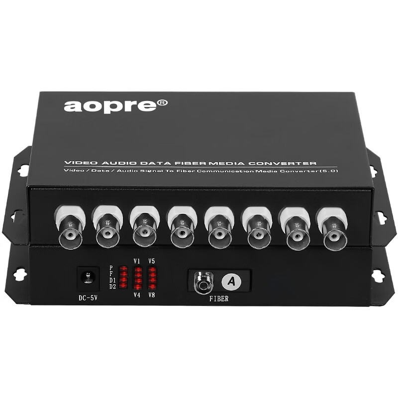 aopre(欧柏互联)数字视频光端机8路纯视频模拟高清监控光纤延长器单模单芯FC接口T/R8ZV0FD