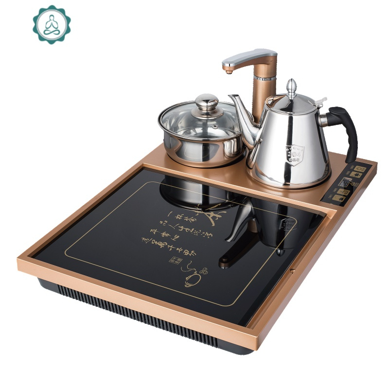 自动上水平板电磁炉茶盘茶具套装家用电热水壶简约茶台烧水壶一体封后
