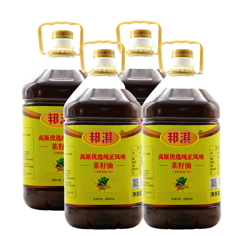 邦淇高原优选纯正风味菜籽油非转基因食用油炒菜油4l4桶菜油包邮