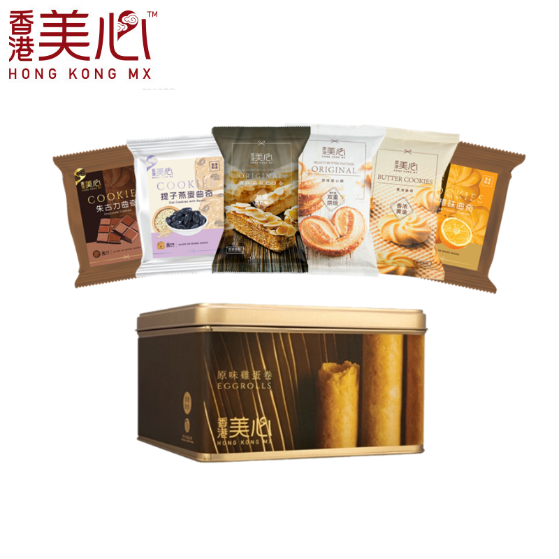 香港美心 原味鸡蛋卷448g+小食6袋组合装
