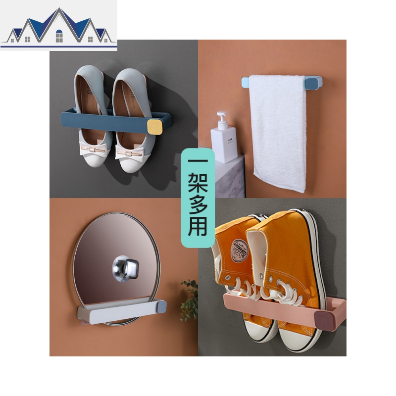 卫生间拖鞋架墙壁挂式挂厕所拖鞋挂钩置物架免打孔浴室鞋架壁挂 三维工匠高清大图