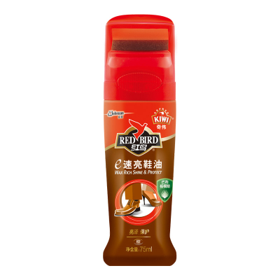 红鸟 奇伟 棕色 e速亮鞋油 75ml 鞋膏 棕色