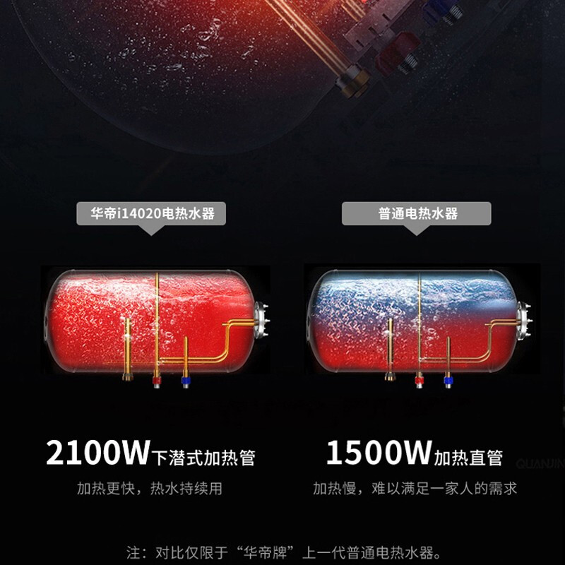 华帝(VATTI)电热水器40升储水式家用 防电墙 2100w速热 节能小型 DJF40-i14020(40升)