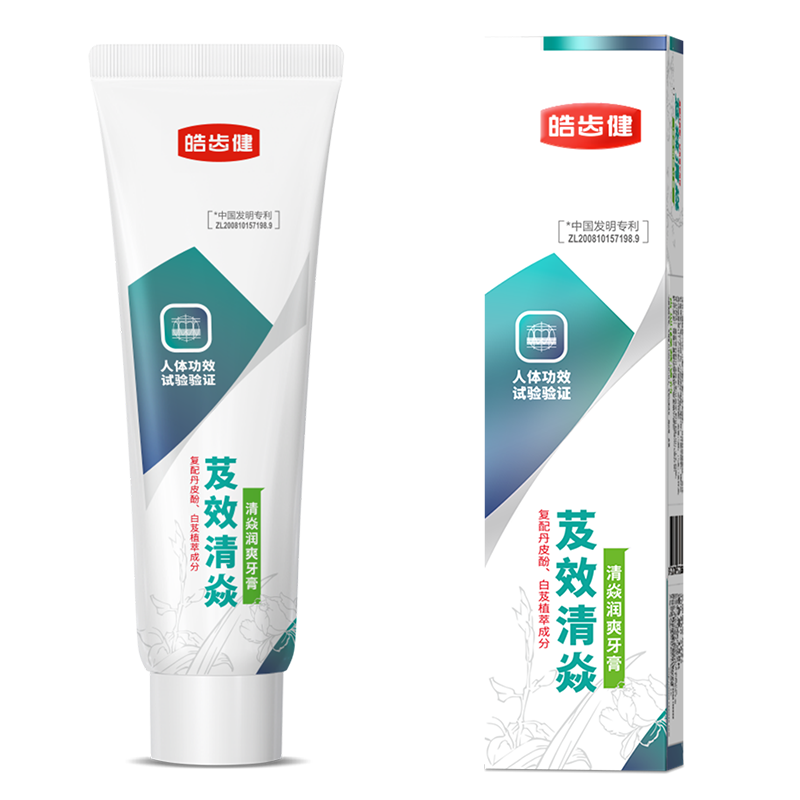 皓齿健 芨效清焱 清焱润爽 绿茶薄荷 190克 牙膏 (计价单位:支) 白色高清大图