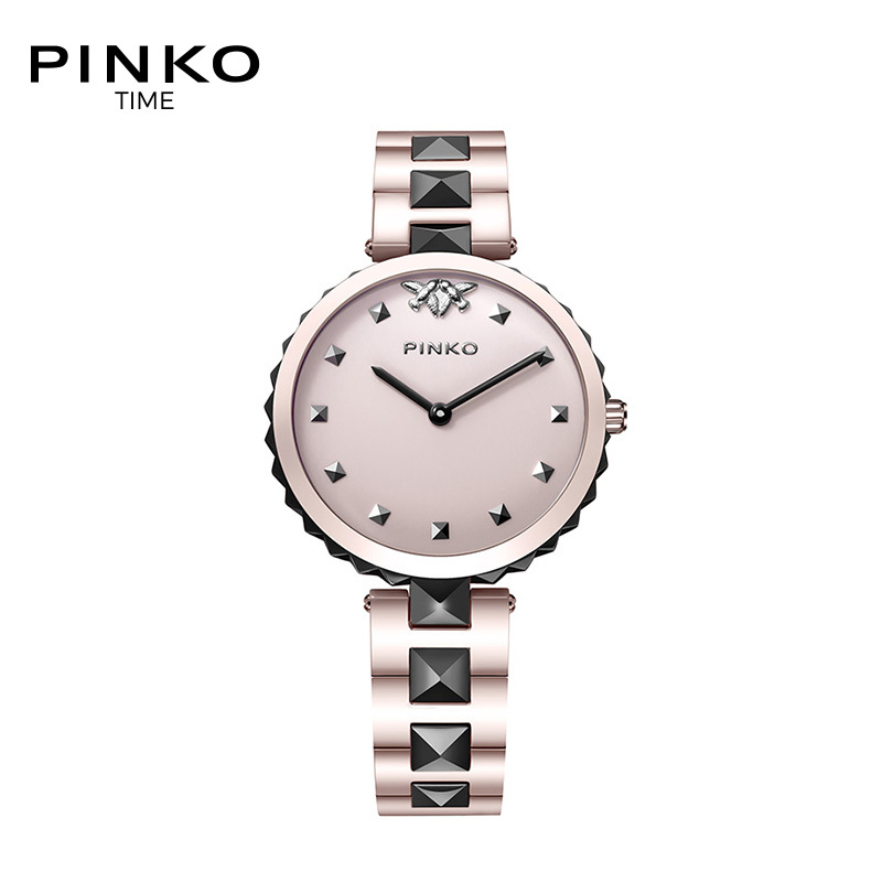 意大利进口Pinko Durian系列女士手表 欧美品牌简约时尚石英表女 温润灰色陶瓷表带