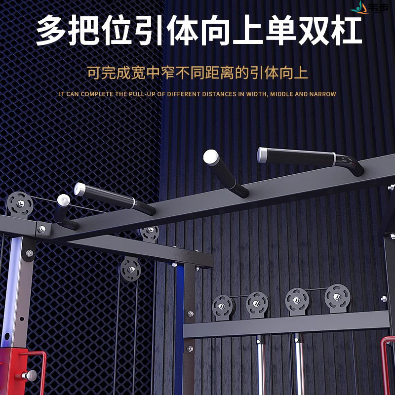 韦步小飞鸟龙门架综合训练器家用室内家庭多功能健身器材卧推深蹲架(豪华款+2.2米杠铃杆+100KG杠铃片)