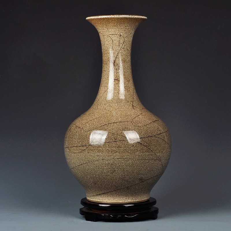 艺锦蓝 国产中国江西景德镇市现代中式陶瓷器窑变花瓶装饰摆件家居