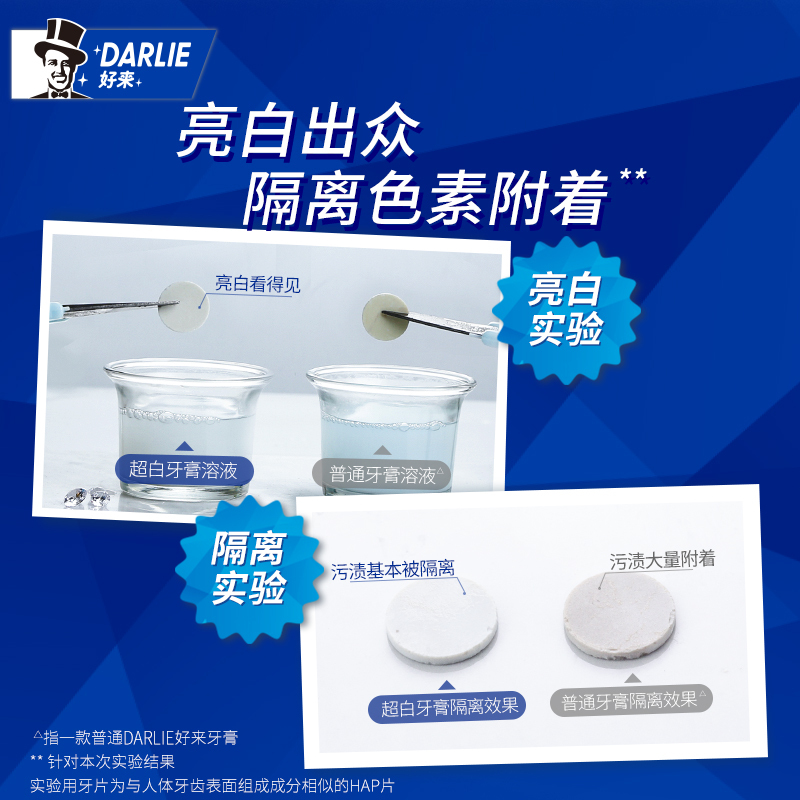 Darlie好来(原黑人)牙膏超白 亮白隔离190g 隔离牙渍 重塑亮白 清新口气高清大图