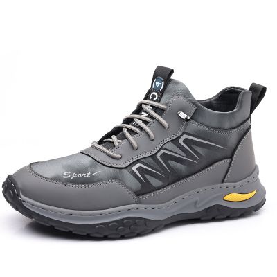 承发男鞋冬季新款运动休闲鞋男士加绒保暖棉鞋高帮雪地靴一件 Q8039灰色 41