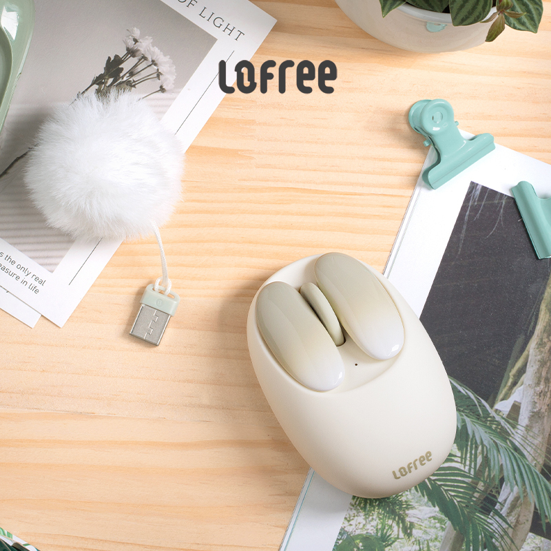 洛斐(Lofree)绿色小瓣创意鼠标商务办公游戏充电鼠标兼容笔记本电脑