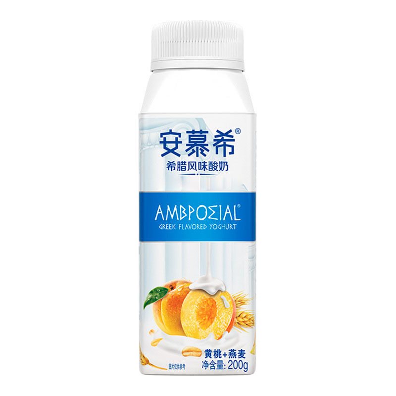 伊利 安慕希希腊风味酸牛奶 高端颗粒系列 黄桃+燕麦200g*10盒/礼盒装