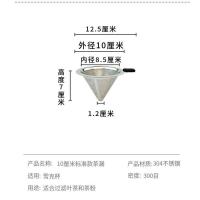 大号双耳不锈钢奶茶店专用茶漏超细密茶叶茶沫滤茶器量杯滤网 500ml量杯可用10.3cm
