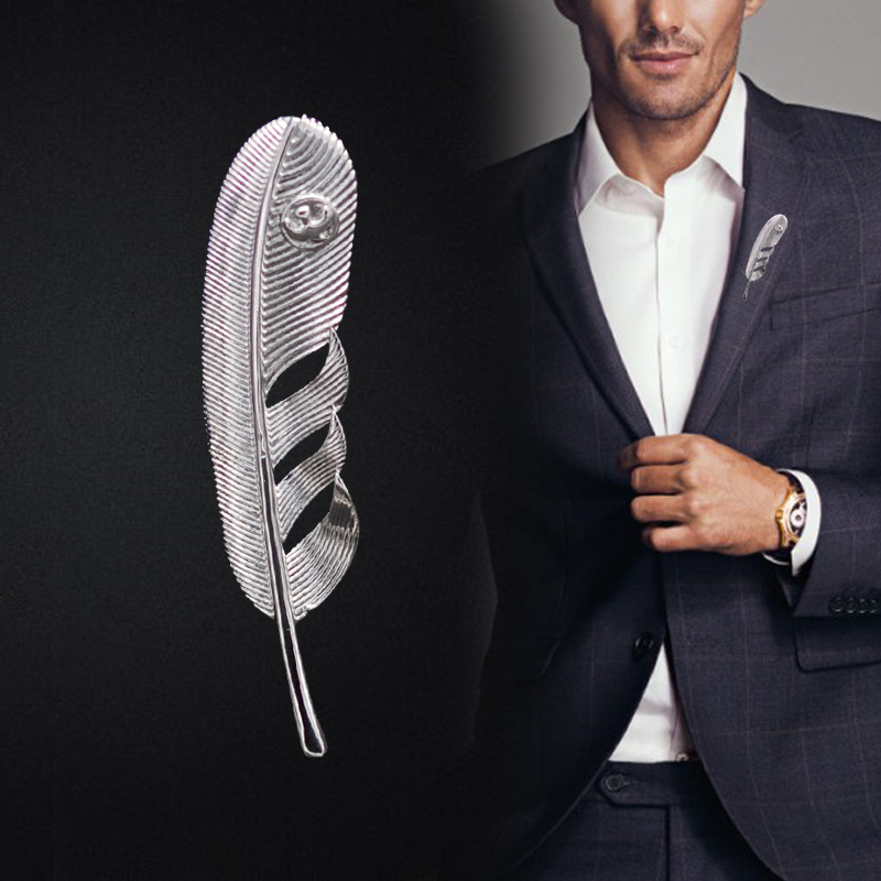 西装别针胸针男简约复古西服大衣胸花配饰男士羽毛胸针衬衫饰品送女