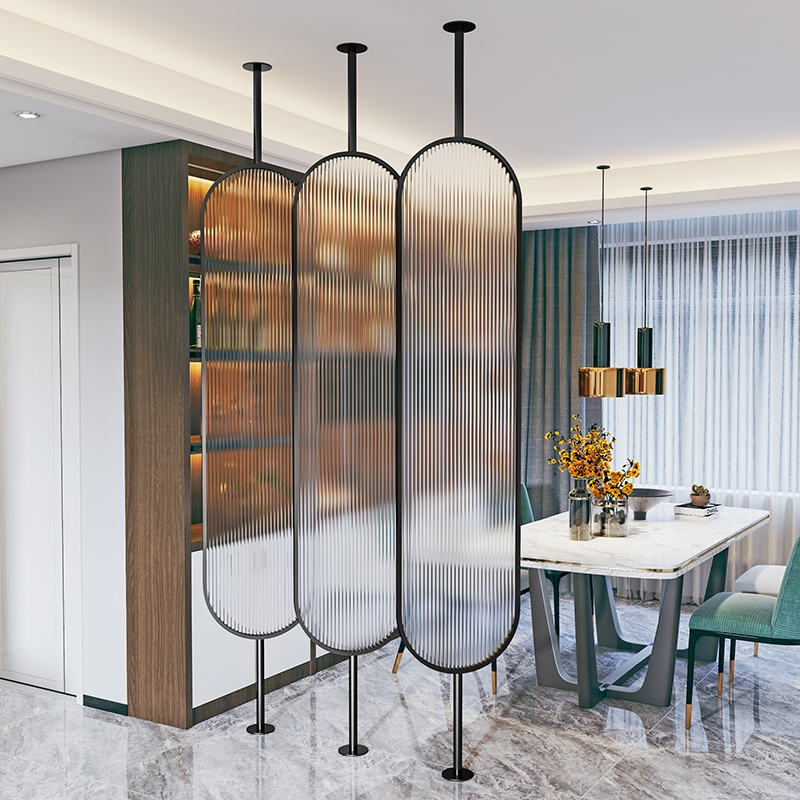 北欧玻璃屏风简约现代客厅玄关古达遮挡可旋转长虹玻璃隔断墙屏风装饰
