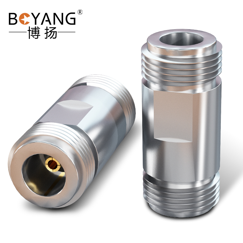 博扬 高频同轴转接器50欧 DC-18G 不锈钢 RF射频微波连接器 N型母直通头 N双母转换头 BY-N-KKG