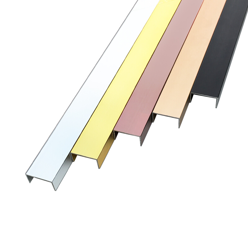 u型条 铝合金包边条u型槽扣条封边条腰线背景墙吊顶装饰线收口条 参数