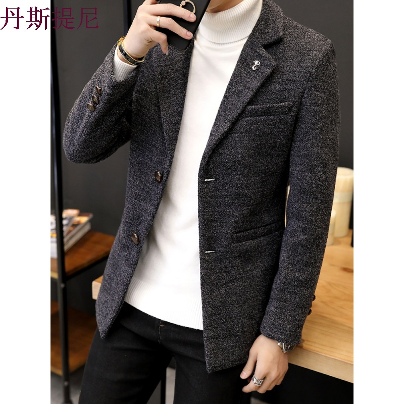 中长款风衣男潮流韩版2018新款春秋季男士外套上衣服帅气毛呢大衣