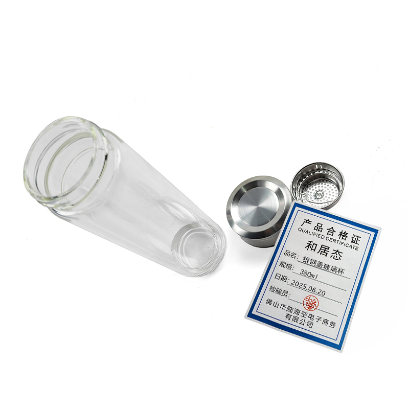和居态 银钢盖玻璃杯 380ml 个高清大图