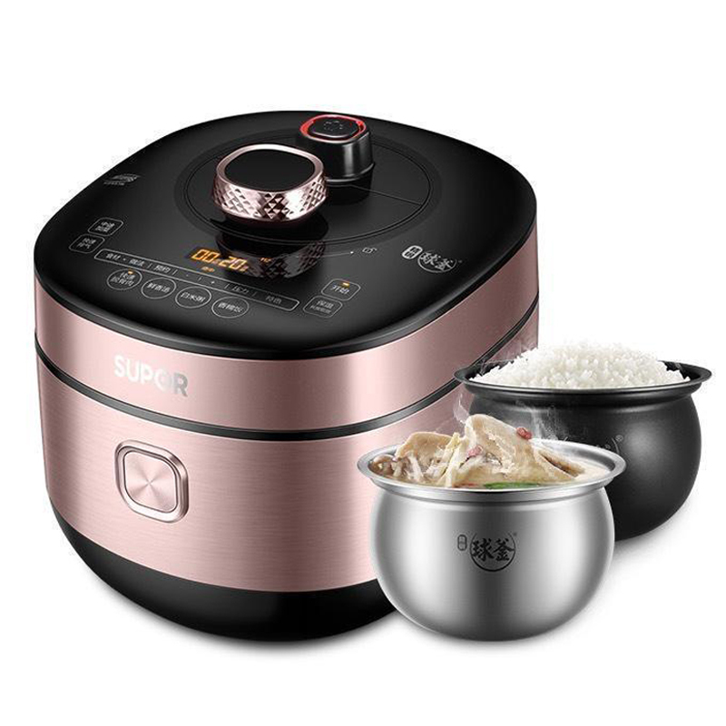 苏泊尔(SUPOR)SY-50HC35Q 电压力锅 5L/升球釜双内胆大容量智能高压力锅不粘锅智能鲜呼吸IH电磁加热技术