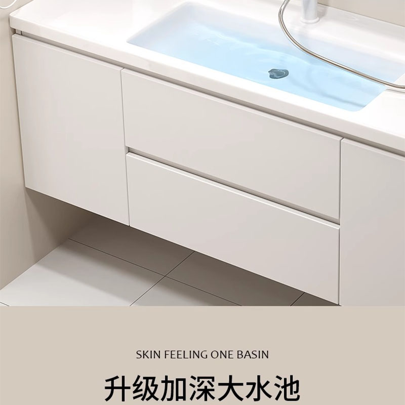 鑫金虎 现代简约实木卫生间洗漱台洗脸盆柜浴室柜组合 1.0m高清大图