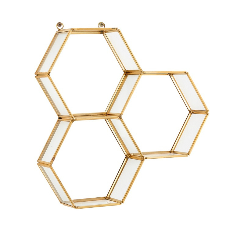 ins风六边形壁挂房间家居装饰品客厅卧室现代简约墙上装饰置物架组合9