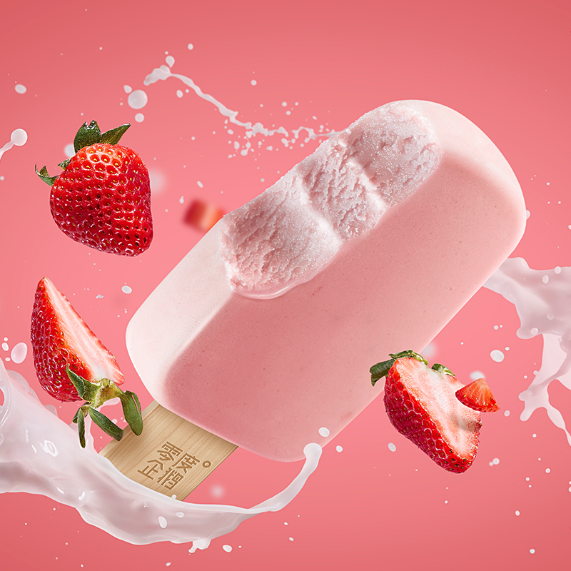 零度企鹅草莓酸奶口味冰淇淋2盒42g支8支彩盒
