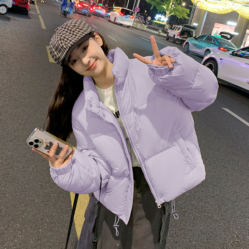 【2.5折价272元】唐狮冬装新款鸭绒羽绒服女短款轻薄款小个子秋冬保暖外套K 浅紫 S