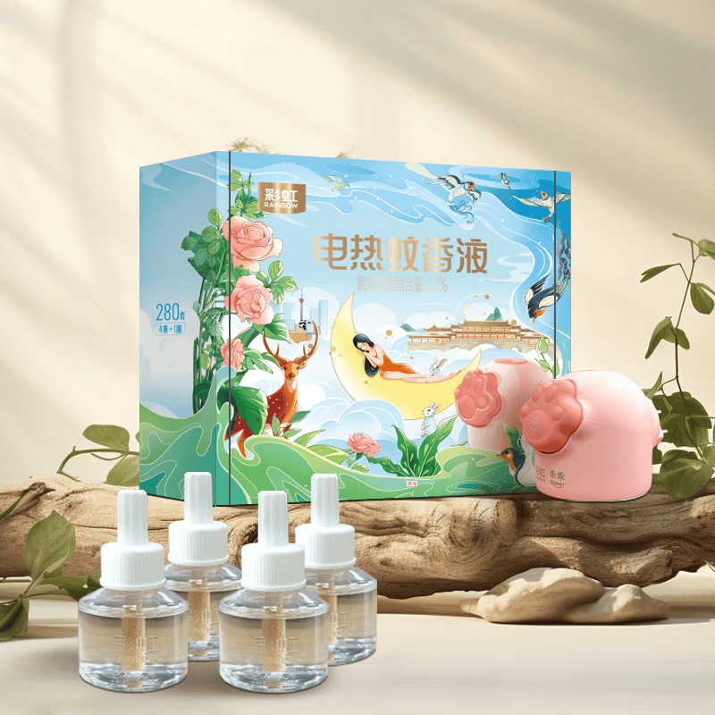 彩虹(RAINBOW)蚊香液直插器超值装(4+1)240夜 乖乖配方母婴适用 T5141蚊香液高清大图