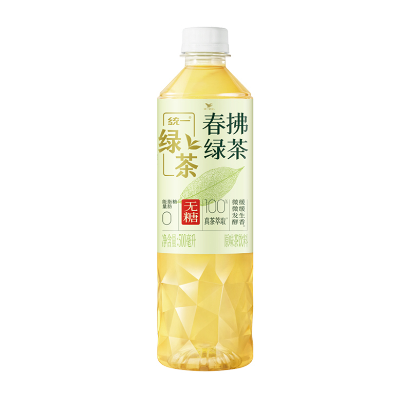 统一春拂绿茶无糖茶饮料500ml*10瓶0糖0卡0脂茶香自然茶饮料
