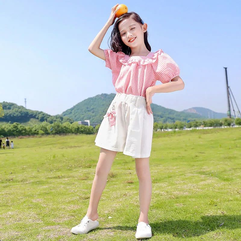 女童洋气短袖套装女孩夏季网红儿童时尚中大童童装小学生宽松夏装 莎丞图片