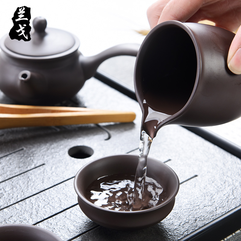 美帮汇紫砂便携旅行功夫茶具套装家用小套陶瓷干泡茶壶茶杯小型茶盘高清大图