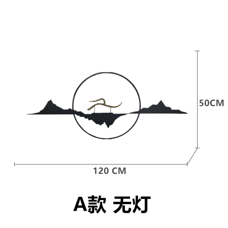 新中式山水壁饰墙饰酒店客厅墙面装饰电视墙沙发背景墙玄关挂件 三维工匠 不带光源150*60cm