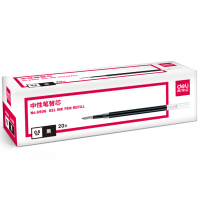 得力(deli) 6906 弹簧头替芯 0.5mm S01替芯 按动式中性笔芯XHJ 三色可选 20支一盒装