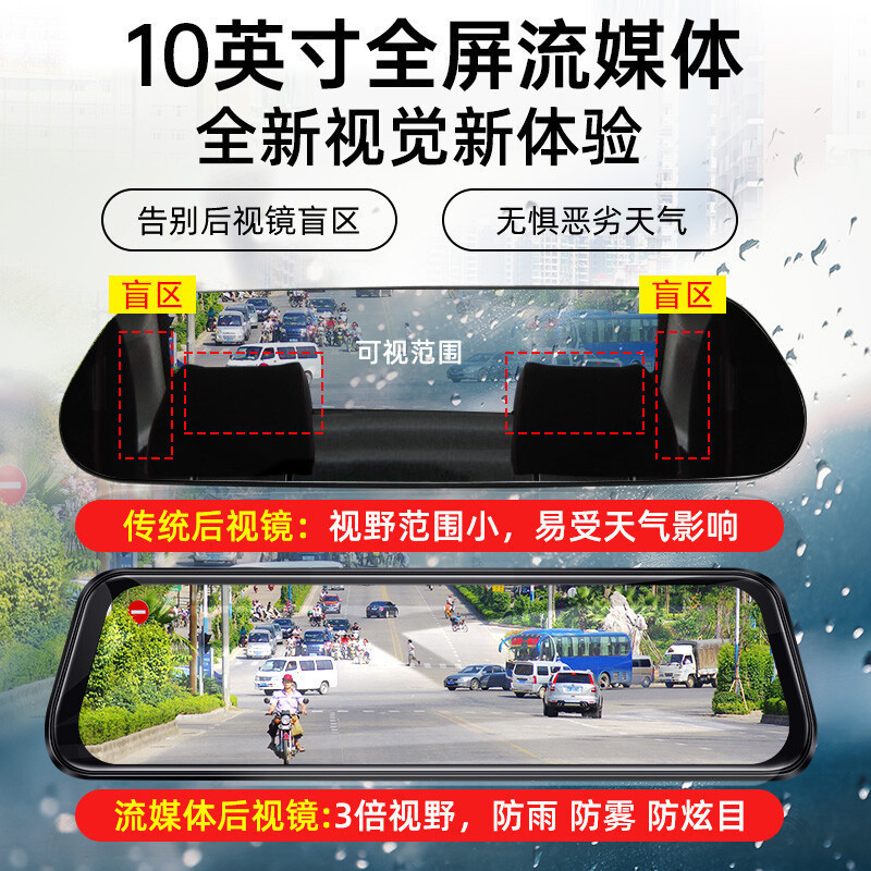 凌度(blackview)hs880b max行车记录仪1296p高清夜视 倒车影像流媒体