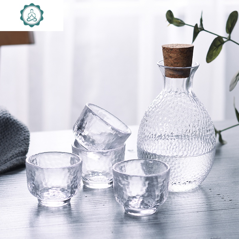 日式玻璃酒具套装家用白酒分酒器清酒瓶温酒器果酒酒壶酒杯清酒具 封