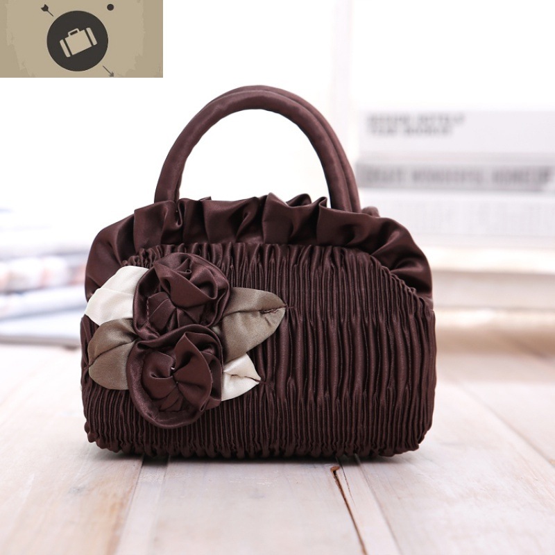 女包手工布艺包包手提包老人买菜迷你小布包蕾丝绣花手拿化妆包 艾狄